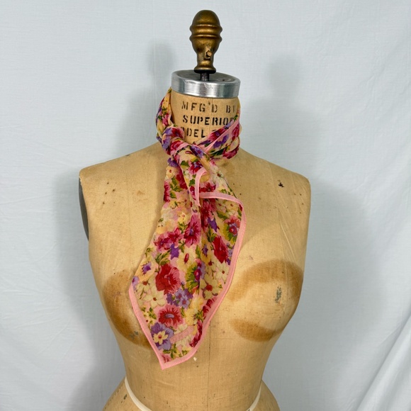 Echo Pink and Yellow Floral Sheer Scarf - Picture 2 of 6